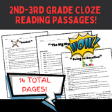 No Prep 2nd-3rd Grade Cloze Notes Reading Passages.  14 To