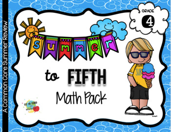 Preview of No Prep 4th to 5th Grade Summer Math ONLY Pack