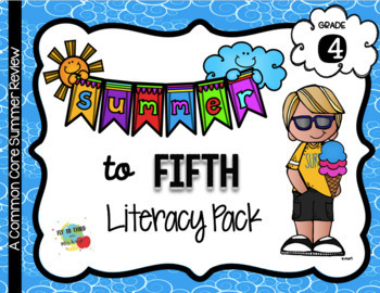 Preview of No Prep 4th to 5th Grade Summer Only ELA Pack