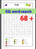 No Prep! 68+ ESL Vocabulary Word Search Big bundle with An