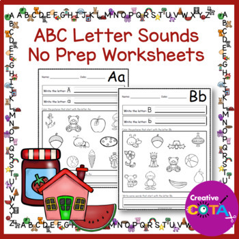 Preview of Kindergarten Literacy No Prep ABC Letter Sounds & Phonics Morning Work