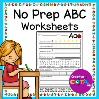Preview of ABC Letter Writing Formation & Identification Kindergarten Literacy No Prep Work