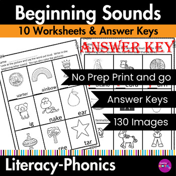 no prep abc write the beginning sound worksheets by creativecota llc