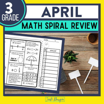 Preview of APRIL Spiral Review Worksheets Spring Math Activities 3rd Grade Activity