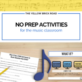 No Prep Activities for Music - music sub lessons - music w