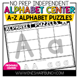 No Prep Alphabet Centers for Kindergarten | Alphabet Puzzl