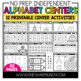No Prep Alphabet Centers for Kindergarten Bundle | Alphabe