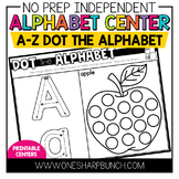 No Prep Alphabet Centers for Kindergarten | Dot the Alphab