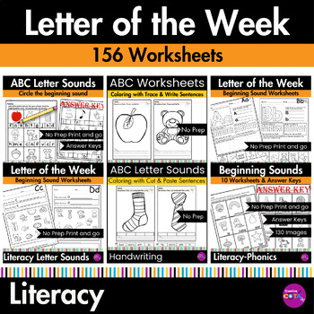 Preview of Kindergarten Literacy Alphabet Worksheets & Activities Morning Work Bundle