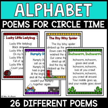 Preview of No Prep Alphabet Poems for Preschool & Pre-K Circle Time, Shared Reading