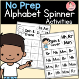 No Prep Alphabet Spinner Activities for Kindergarten Lette