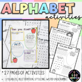 No Prep Alphabet Worksheets | Literacy - Alliteration - Sy
