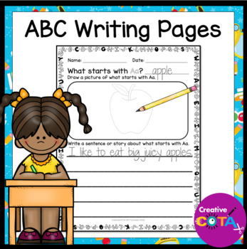 Preview of No Prep Morning Work Alphabet Writing Prompt Bell Ringer Worksheets