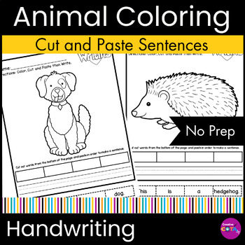 Preview of Occupational Therapy Coloring Pages Sentence Practice Handwriting Worksheets