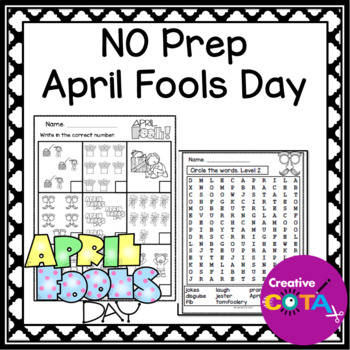 Preview of Occupational Therapy April Fool's Day Math & Writing Worksheets Activities