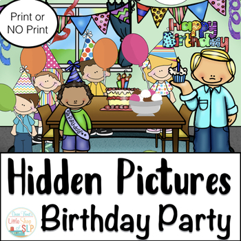 No Prep Articulation Activities | Speech Therapy | Birthday Party Theme
