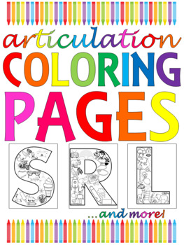 Preview of No-Prep Articulation Coloring Pages - /r/ /s/ /l/ /th/