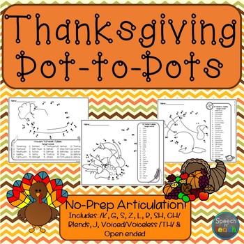 Preview of Articulation Dot to Dots: Thanksgiving Edition