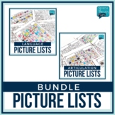 Speech Therapy Picture Lists Bundle - No Prep