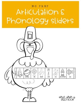 Preview of No Prep Articulation and Phonology Sliders: Thanksgiving Speech Therapy Activity