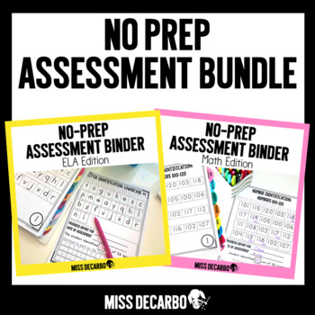 Preview of No Prep Assessment Binder BUNDLE Distance Learning