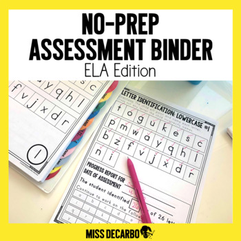 Preview of No Prep Assessment Binder ELA Edition Distance Learning