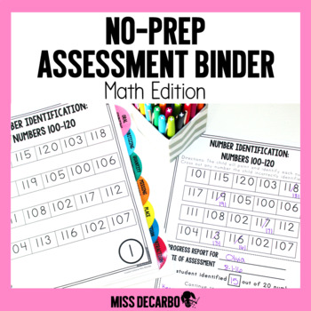 Preview of No Prep Assessment Binder MATH Edition