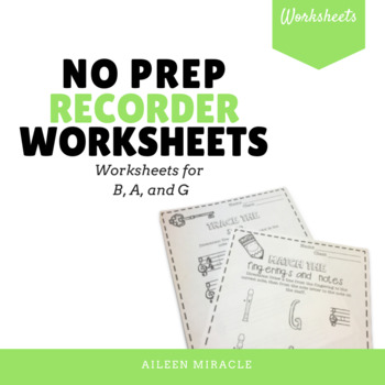 Preview of No Prep BAG Recorder Worksheets