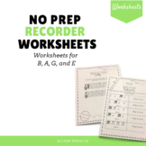No Prep BAGE Recorder Worksheets