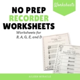 No Prep BAGED Recorder Worksheets