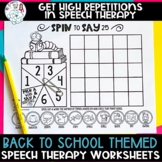 No Prep Back to School Themed Articulation Worksheet Activity