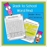 No Prep Back to School Word Hunt: Find the Sentence Within