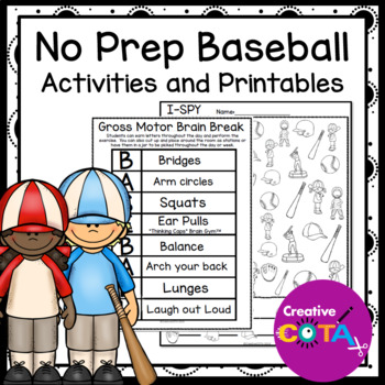 Preview of Occupational Therapy No Prep Baseball Math and Literacy Activities & Worksheets