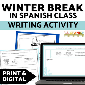 Preview of No Prep Before and After Winter Break Writing Activity in Spanish & English