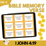 No-Prep Bible Memory Verse for Kids I John 4:19