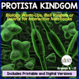 Protists Protista Kingdom Bell Ringers and Warm Ups - Alga