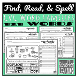 Short Vowel Word Families, Find and Spell Short Vowel CVC Words