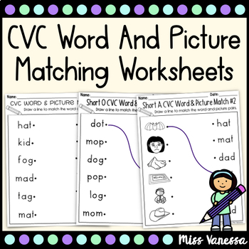 Picture Word Match Worksheets Teachers Pay Teachers