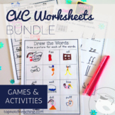 No Prep CVC Worksheets and Activities BUNDLE | Short Vowel