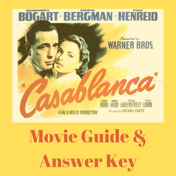 Preview of No-Prep "Casablanca" Movie Study Guide with Answer Key