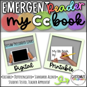 Preview of No Prep- Cc Emergent Reader: Printable, Seesaw & Google Classroom Activities