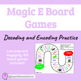 No Prep Center Magic E (Silent E) Board Games with Decodin