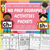 No Prep Ch Sh Digraph Worksheets and Activities Packet Pre