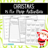 No Prep Christmas ELA Activities & Worksheets -  Fun Packe