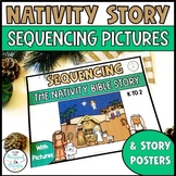 No Prep Christmas Bible Nativity Story Sequencing with Col