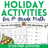 7th Grade Christmas Math Activities | Holiday Math Workshe