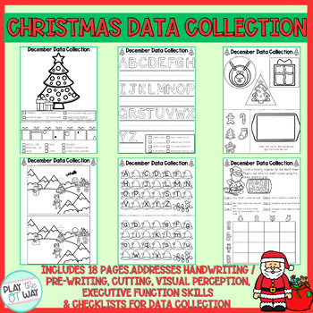 Preview of Christmas OT Data Tracking Packet Handwriting, Visual Perception, & EF