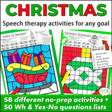 No-Prep Christmas Speech Therapy  and Language Activities