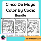 No Prep | Cinco De Mayo Color By Code Worksheets | Music Bundle