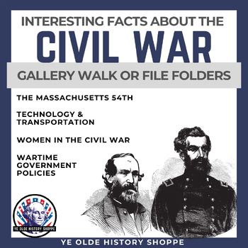 Preview of No-Prep Civil War Stations: Massachusetts 54th, Women, Technology & Government